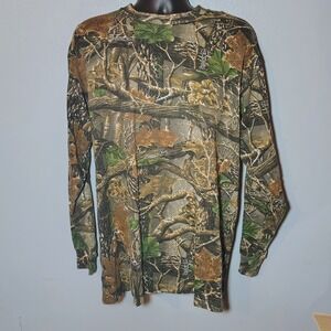 Seclusion 3D Camo Long Sleeve‎ Thermal Shirt Men's 60% Cotton 40% Polyester